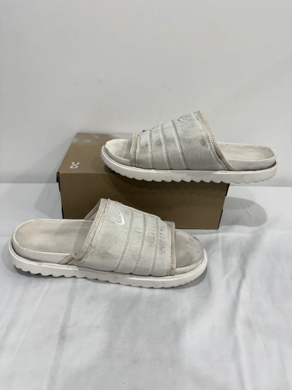 Used W/O Box! Men's Nike Asuna Slides Pearl White Sail Summer Sandals Size 13